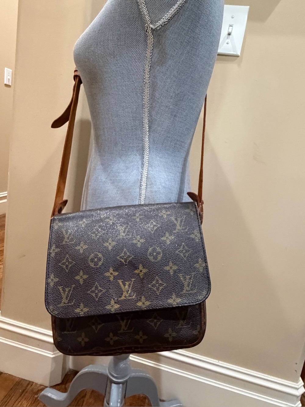 Louis Vuitton Brown Monogram Crossbody Messenger Bag 1987 Vintage *please read*